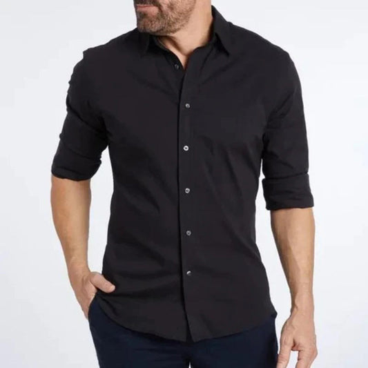 Herreskjorte - Rynkefri - Slim Fit - Klassisk Krage - Lange Ermer