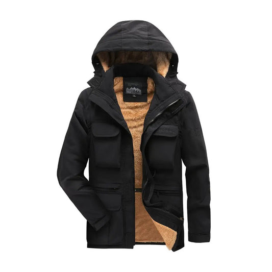 Men's Jacket – Water-Repellent – Detachable Hood – Faux Fur Lined – Relaxed Fit