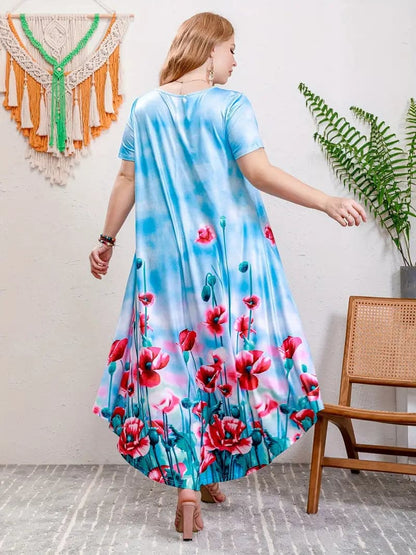 Kara - Wide dress with colorful pattern