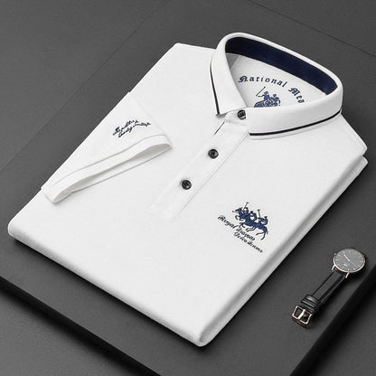 Men's Polo Shirt – Regular Fit – Soft Knit – Short-Sleeved – Embroidered Detailing