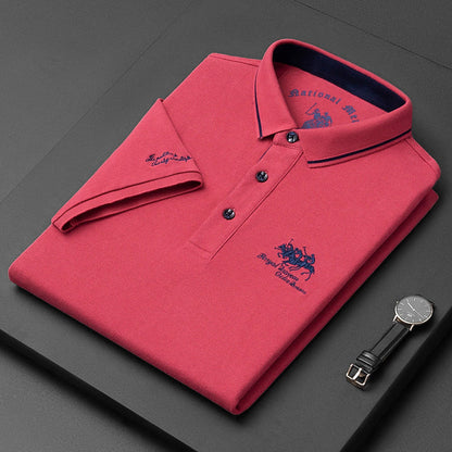 Men's Polo Shirt – Regular Fit – Soft Knit – Short-Sleeved – Embroidered Detailing
