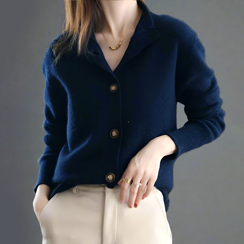 Isabella Relaxed Fit Cardigan | High Collar Cardigan