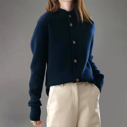 Isabella Relaxed Fit Cardigan | High Collar Cardigan