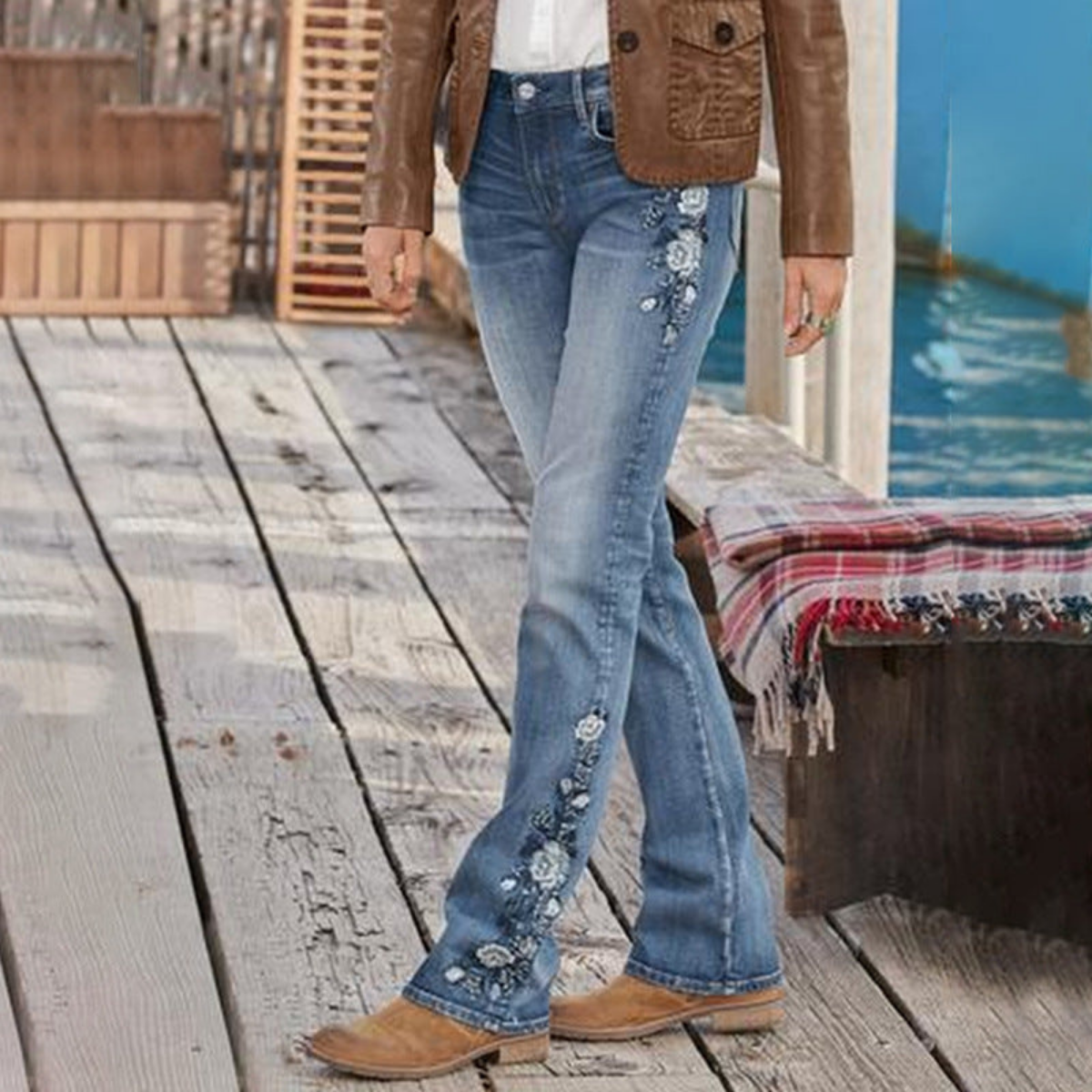 Women's Jeans - High Waist - Straight Fit - Comfortable Denim