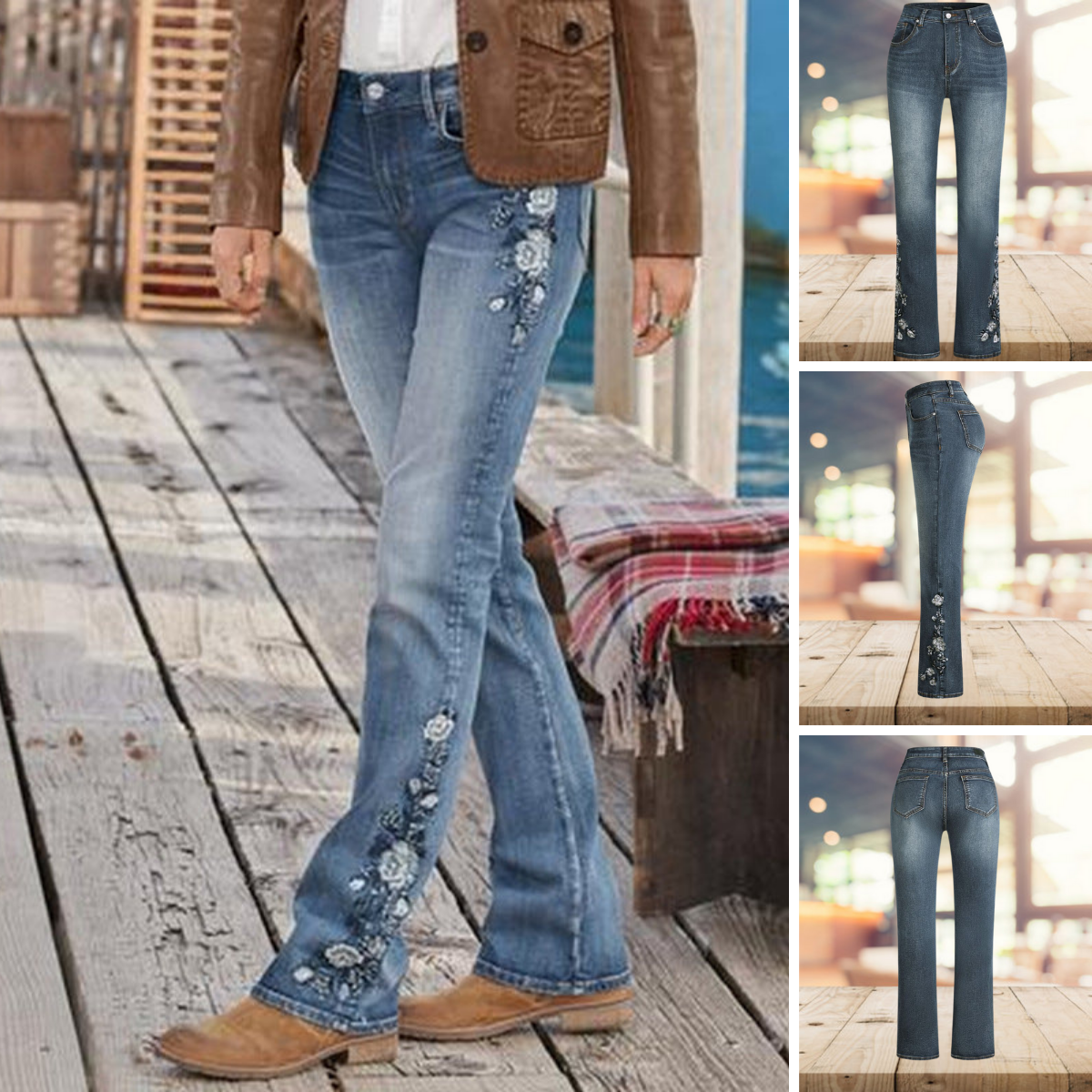 Women's Jeans - High Waist - Straight Fit - Comfortable Denim