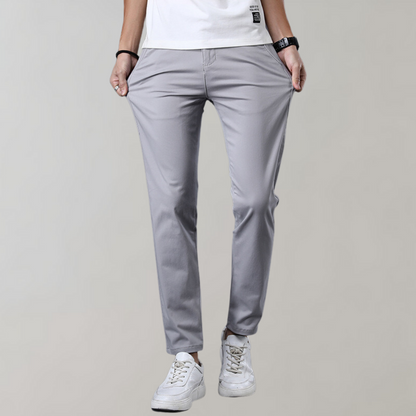 Men's Chinos – Slim Fit – Cotton Blend – Flat Front – Business Casual Style