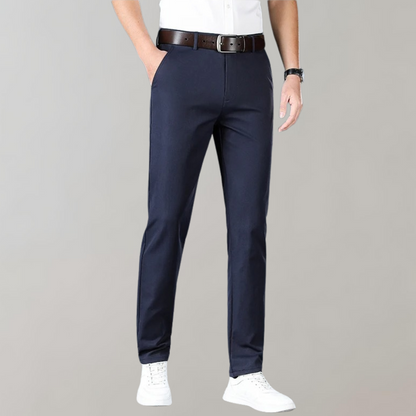 Men's Chinos – Slim Fit – Cotton Blend – Flat Front – Business Casual Style