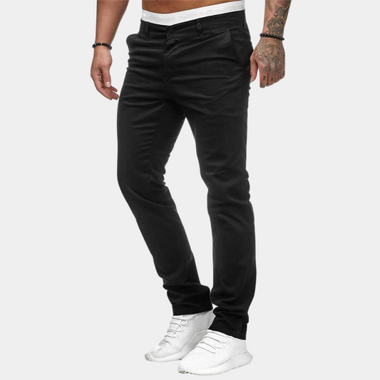 Men's Pants – Slim Fit – Soft Cotton – Full Length – Everyday Use