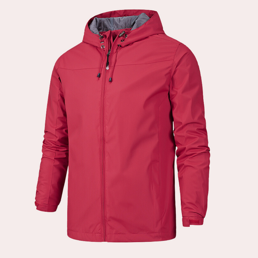 Men's Windbreaker – Lightweight – Regular Fit – Waterproof – With Hood and Zipper
