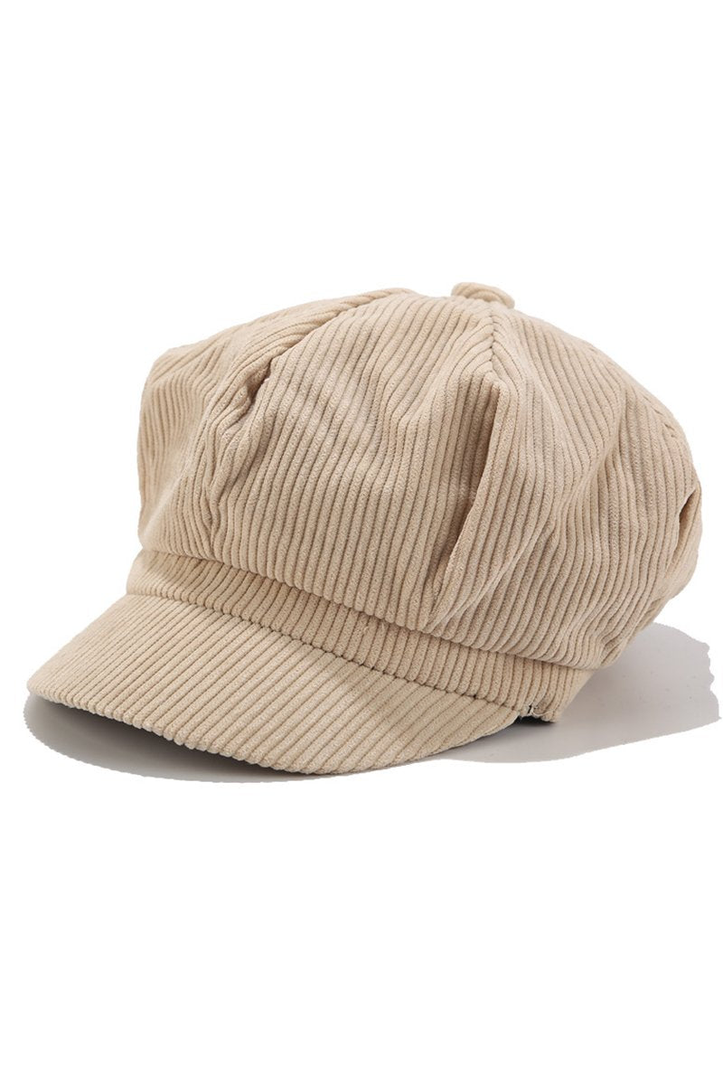 Sophie Short Brim Newsboy Hat  | Ribbed Texture Newsboy Hat