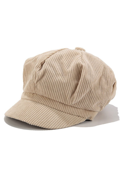 Sophie Short Brim Newsboy Hat  | Ribbed Texture Newsboy Hat