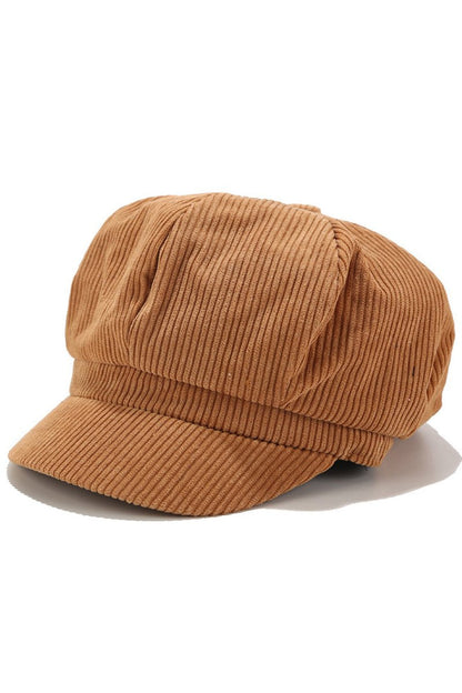 Sophie Short Brim Newsboy Hat  | Ribbed Texture Newsboy Hat