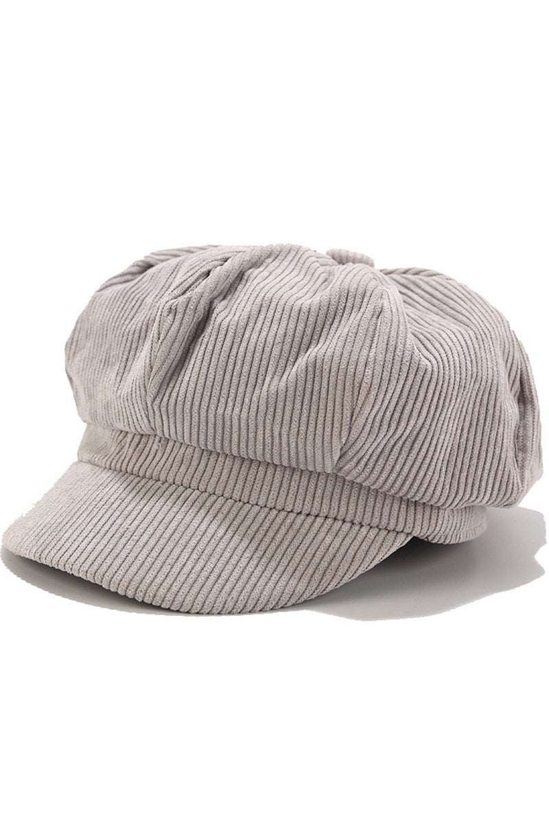 Sophie Short Brim Newsboy Hat  | Ribbed Texture Newsboy Hat