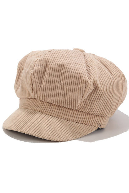 Sophie Short Brim Newsboy Hat  | Ribbed Texture Newsboy Hat