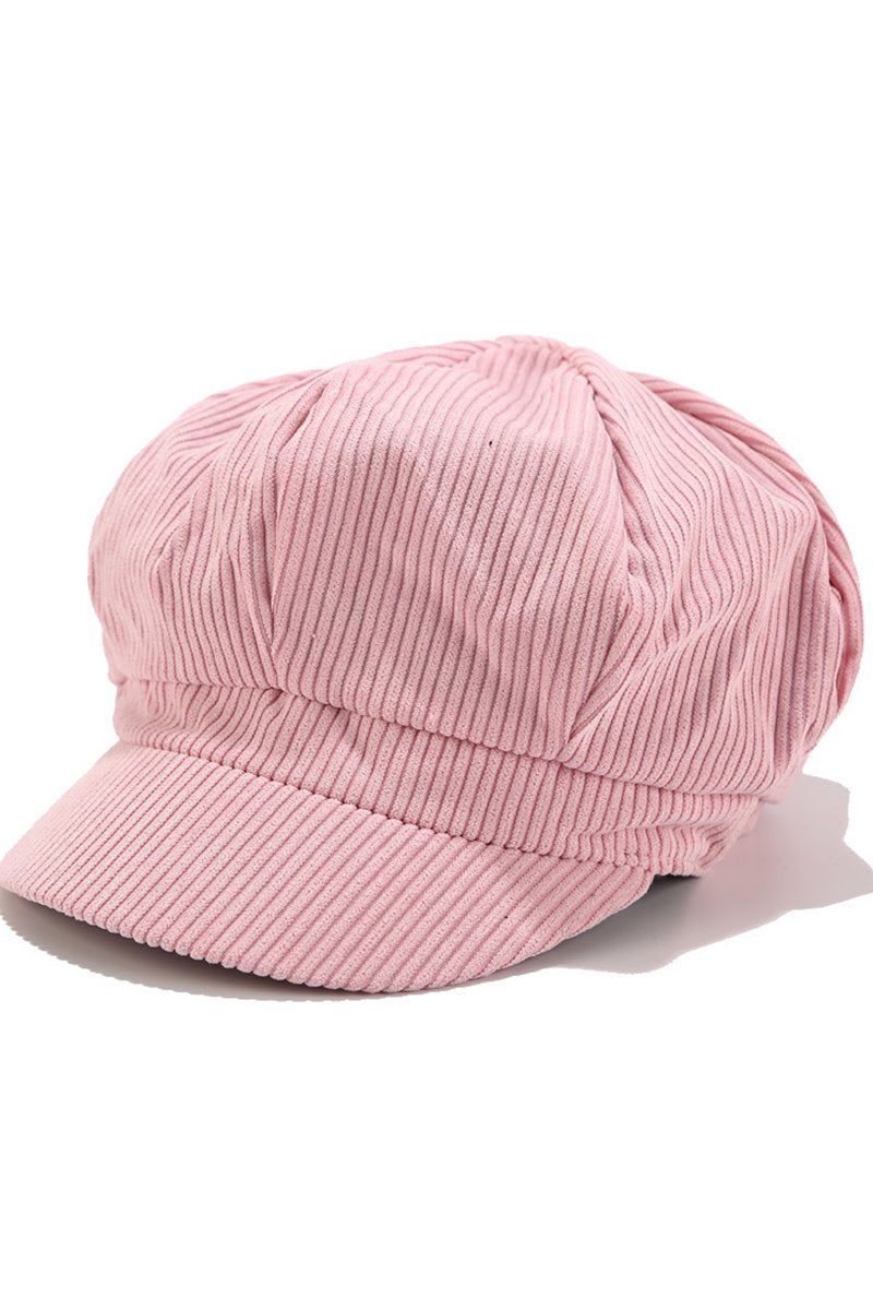 Sophie Short Brim Newsboy Hat  | Ribbed Texture Newsboy Hat
