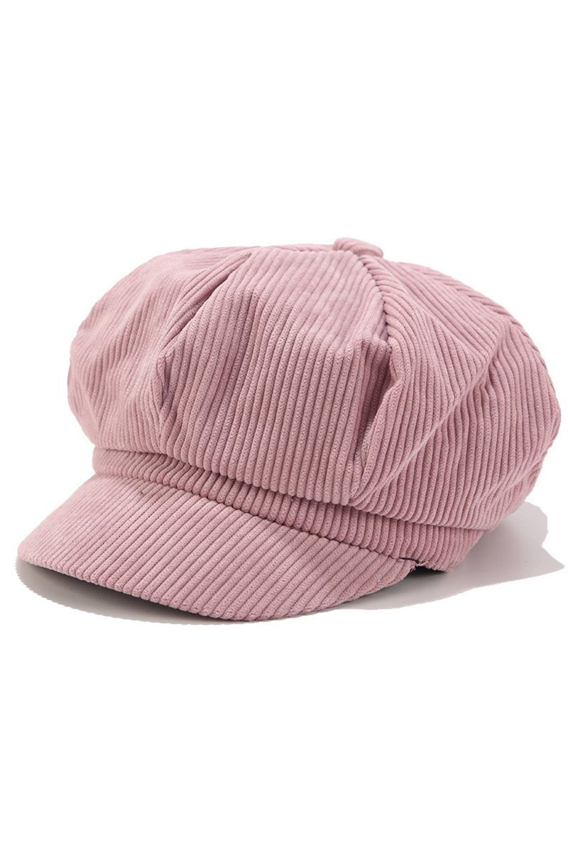 Sophie Short Brim Newsboy Hat  | Ribbed Texture Newsboy Hat