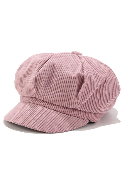 Sophie Short Brim Newsboy Hat  | Ribbed Texture Newsboy Hat