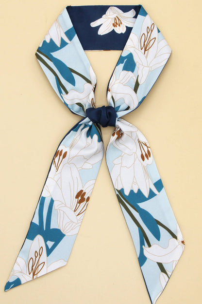 Laura Long Scarf | Floral Print, Contrasting Trim Scarf