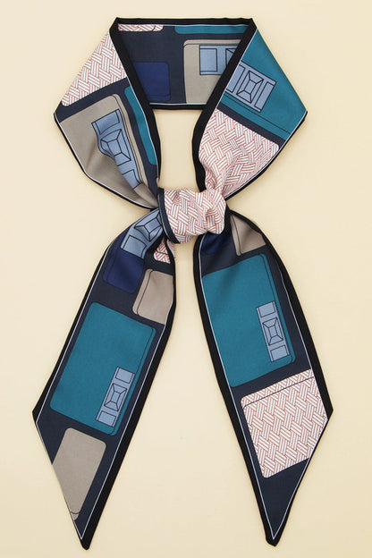 Laura Long Scarf | Floral Print, Contrasting Trim Scarf