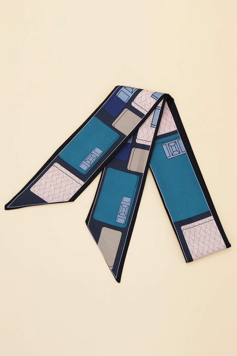 Laura Long Scarf | Floral Print, Contrasting Trim Scarf