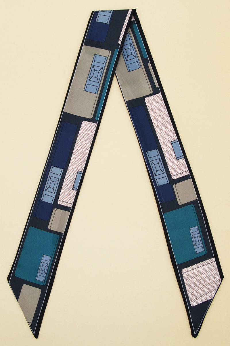 Laura Long Scarf | Floral Print, Contrasting Trim Scarf