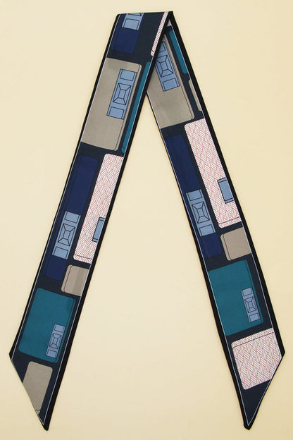 Laura Long Scarf | Floral Print, Contrasting Trim Scarf