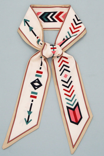 Laura Long Scarf | Floral Print, Contrasting Trim Scarf