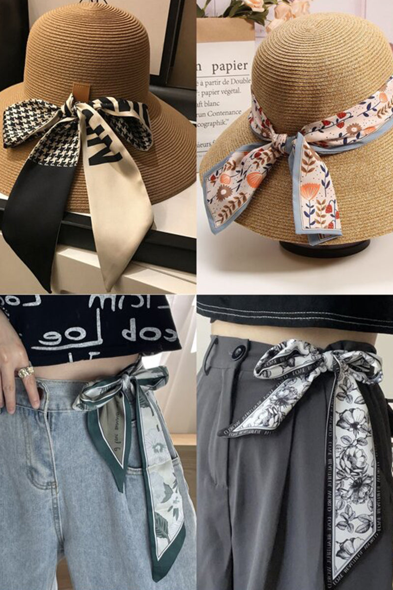 Laura Long Scarf | Floral Print, Contrasting Trim Scarf