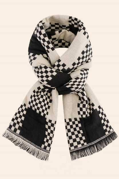 Ella Checkered Knit Scarf | Color-Matching Winter Wrap