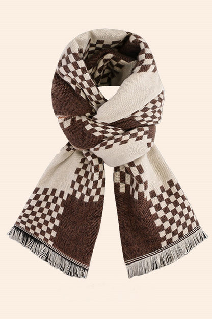 Ella Checkered Knit Scarf | Color-Matching Winter Wrap