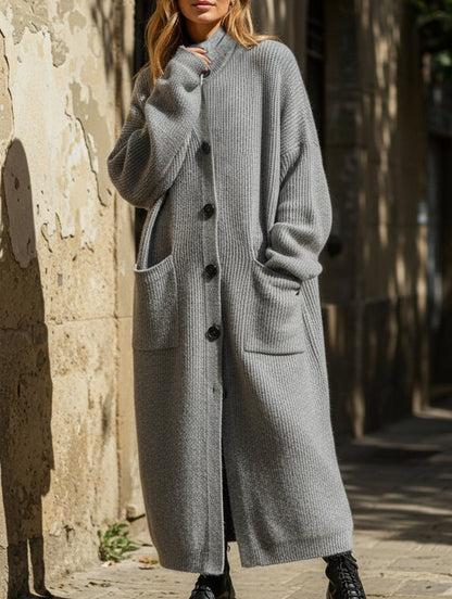 Bianca Oversized Cardigan | Button Front, Patch Pockets Cardigan