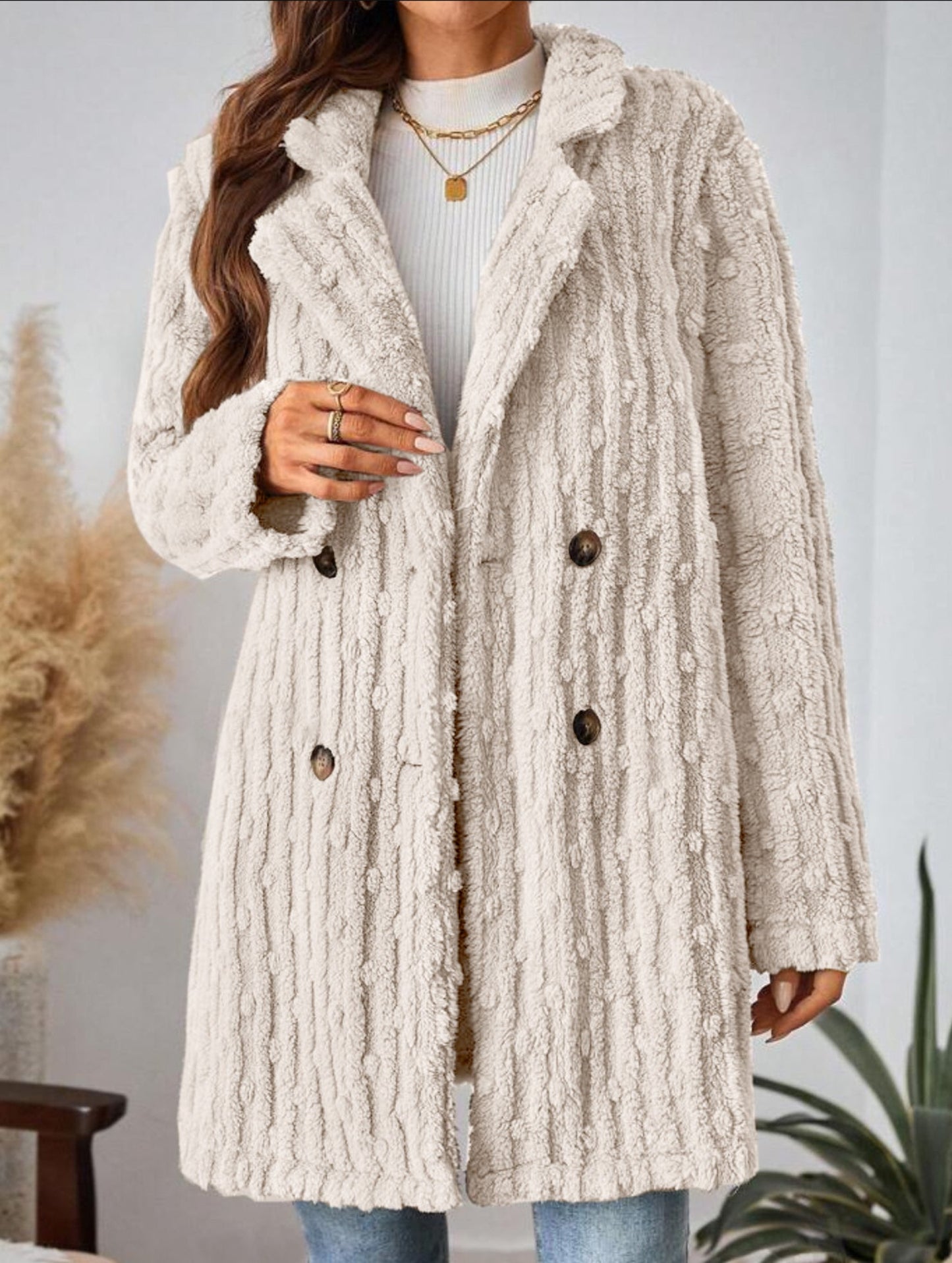 Alice  Relaxed Fit Double-Breasted Jacket | Mid-Thigh Jacket