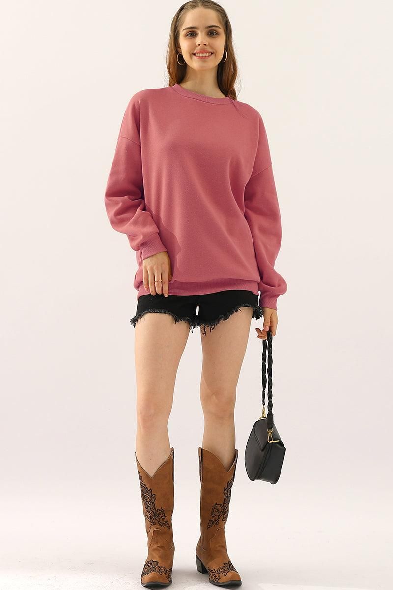 Lucia Relaxed Fit Sweatshirt | Heathered Crewneck Sweatshirt