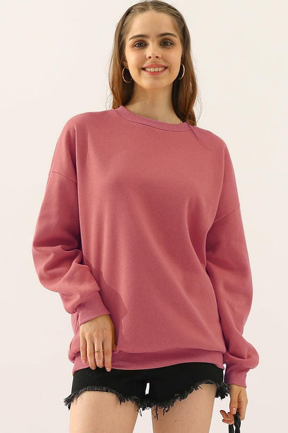Lucia Relaxed Fit Sweatshirt | Heathered Crewneck Sweatshirt