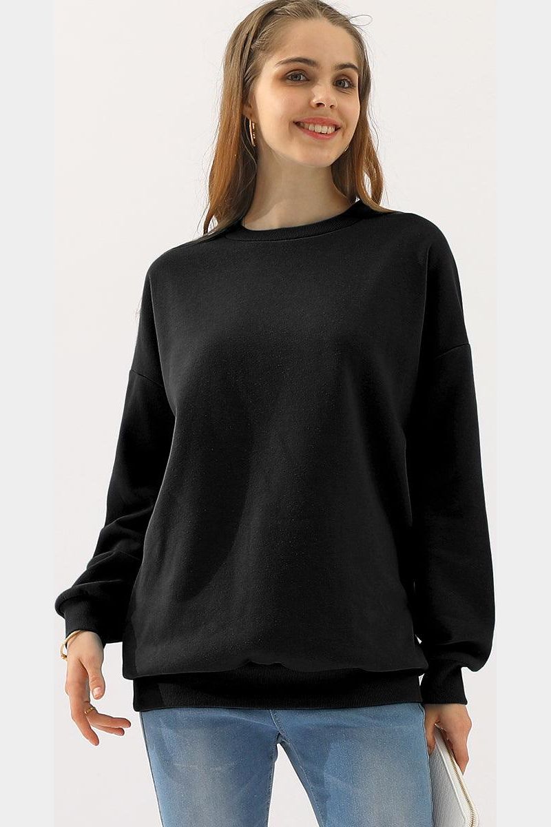 Lucia Relaxed Fit Sweatshirt | Heathered Crewneck Sweatshirt