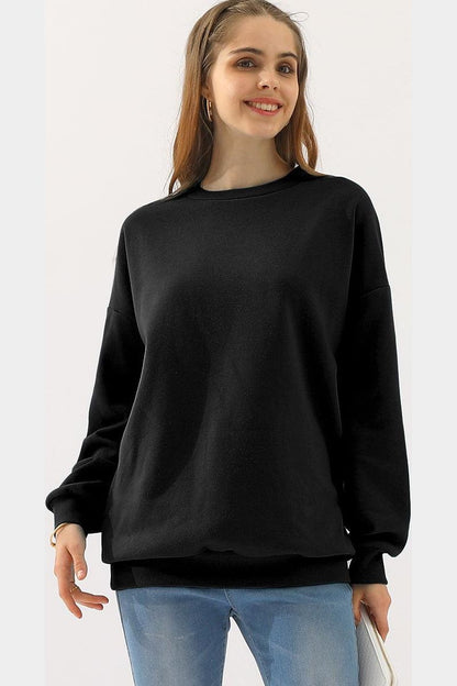 Lucia Relaxed Fit Sweatshirt | Heathered Crewneck Sweatshirt