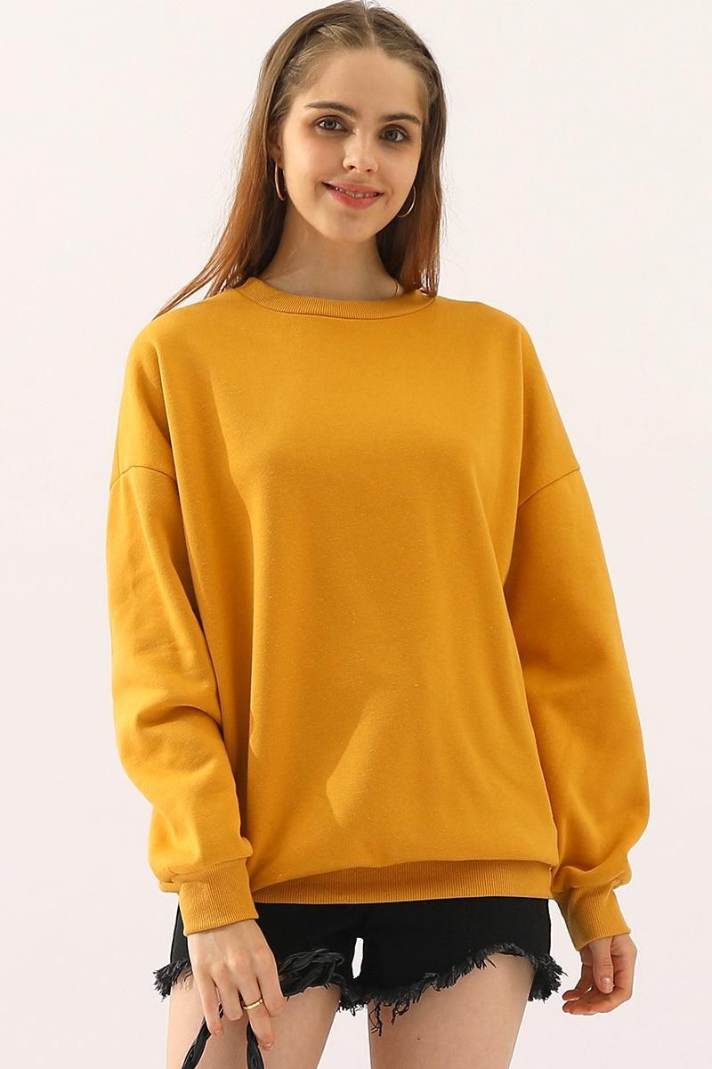 Lucia Relaxed Fit Sweatshirt | Heathered Crewneck Sweatshirt
