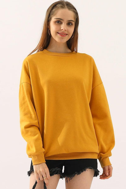 Lucia Relaxed Fit Sweatshirt | Heathered Crewneck Sweatshirt