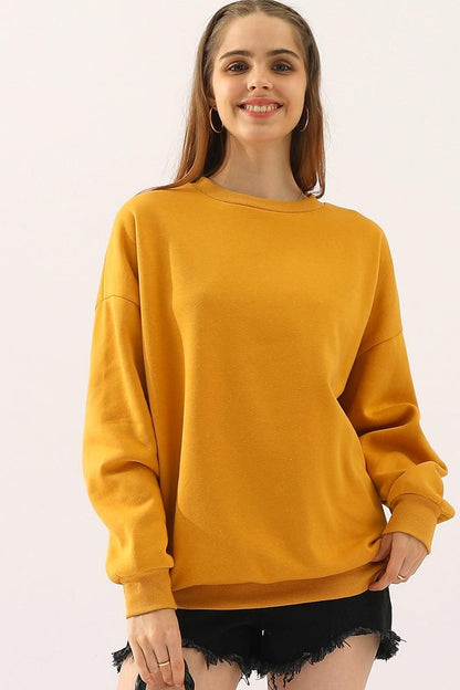 Lucia Relaxed Fit Sweatshirt | Heathered Crewneck Sweatshirt