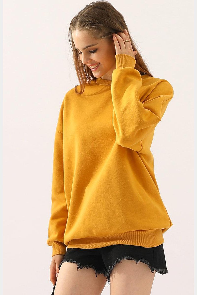 Lucia Relaxed Fit Sweatshirt | Heathered Crewneck Sweatshirt