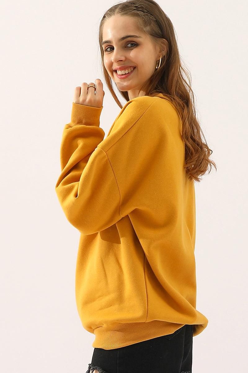 Lucia Relaxed Fit Sweatshirt | Heathered Crewneck Sweatshirt