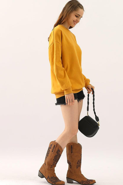 Lucia Relaxed Fit Sweatshirt | Heathered Crewneck Sweatshirt