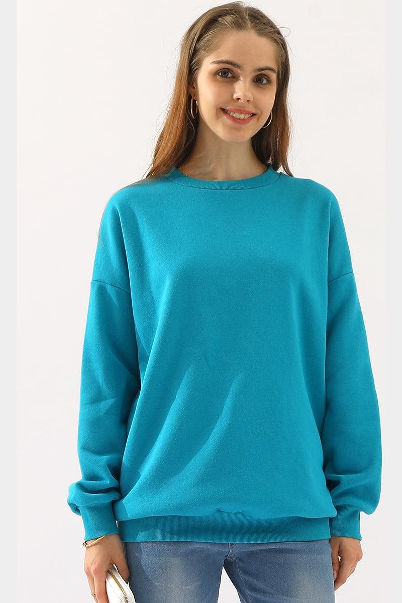 Lucia Relaxed Fit Sweatshirt | Heathered Crewneck Sweatshirt