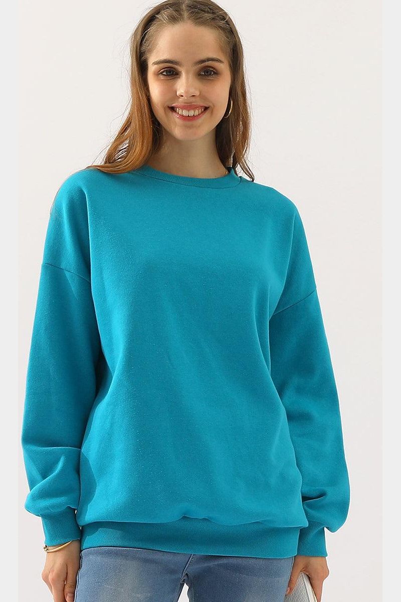 Lucia Relaxed Fit Sweatshirt | Heathered Crewneck Sweatshirt
