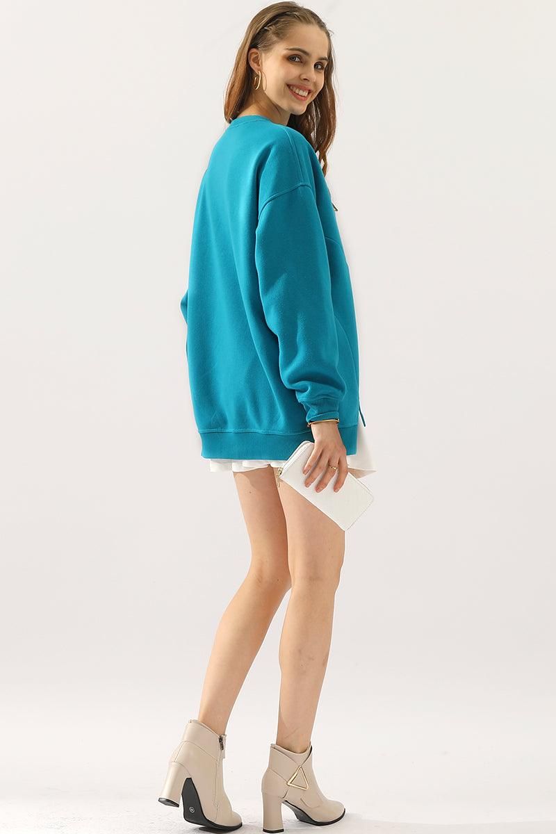 Anna Oversized Sweatshirt | Crewneck, Side Slit Sweatshirt