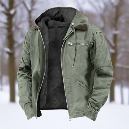 Oscar Cotton Hooded Winter Vest | Warm Lined Zip Front Jacket