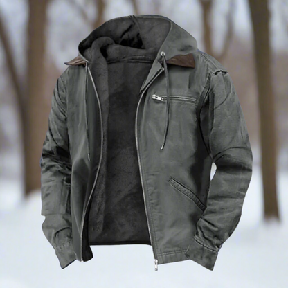 Oscar Cotton Hooded Winter Vest | Warm Lined Zip Front Jacket