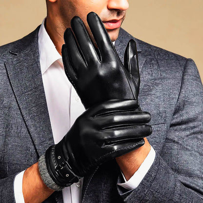 Antonio Leather Snug Fit Gloves | Knit Cuff, Wrist-Length Gloves