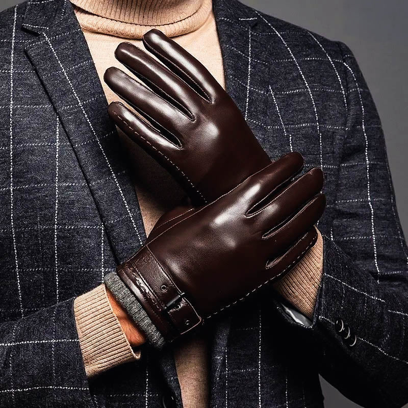 Antonio Leather Snug Fit Gloves | Knit Cuff, Wrist-Length Gloves