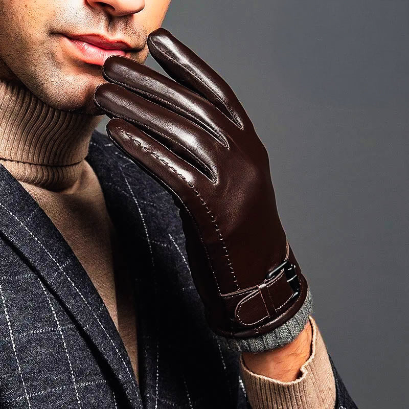Antonio Leather Snug Fit Gloves | Knit Cuff, Wrist-Length Gloves